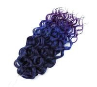 Estensioni dei capelli intrecciati oceano Trecce sintetiche all'uncinetto Afro Curl Hawaii Ricci Ombre Nero Rosa Acqua Treccia per donne-T1B-Blu-Viola-18 pollici-45 cm-CINA-3 pezzi/lotto