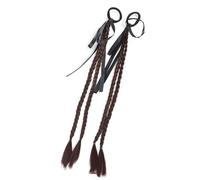 Estensioni dei capelli intrecciati per ragazze finte sintetiche coda di cavallo per anime cucire strada fotografia fiocchi per capelli fibra soffiando calore trecce gemelle con fiocchi