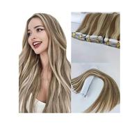 Estensioni dei capelli Parrucche artificiali castane miste bionde decolorate, 20 pezzi, 50 g, extension for capelli lisce e senza cuciture(16 inch)