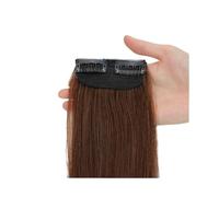 Estensioni dei capelli per uso quotidiano a clip: capelli umani corti, per donne con capelli radi, per più volume(Medium Brown,15 cm)