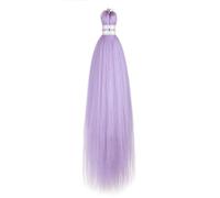 Estensioni dei capelli preallungati a treccia lunga for trecce, parrucca sintetica da 26 pollici for capelli intrecciati preallungati all'uncinetto da palco(LAVENDER-S)