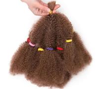 Estensioni dei capelli ricci sintetici all'uncinetto 12 pollici Intrecciatura Ombre Capelli Afro crespi Trecce sfuse Bionde Fasci Bug Nero-# 30-12 pollici-CINA-1pcs/lotto