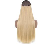 Estensioni Dei Capelli Sintetici Da 22 Pollici 16 Pollici Da Donna Dritti Resistenti Al Calore Senza Clip Nei Capelli Finti Segreti Nascosti SQ66-M27-613 32inches