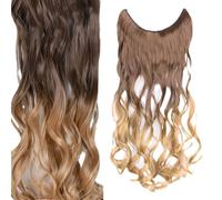 Estensioni Dei Capelli Sintetici Nessuna Clip Nessuna Colla Invisibile 24 Pollici Lungo Dritto Onda Resistente Al Calore Pezzo Per Capelli