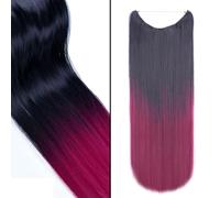 Estensioni Dei Capelli Sintetici Nessuna Clip Nessuna Colla Invisibile 24 Pollici Lungo Dritto Onda Resistente Al Calore Pezzo Per Capelli