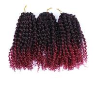 Estensioni dei capelli sintetici Rimbalzare i capelli all'uncinetto Afro crespi ricci all'uncinetto Trecce-TBUG-8 pollici-1 Pz/lotto