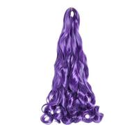 Estensioni dei capelli trecce sintetiche a spirale riccia da 24 pollici per le donne Capelli intrecciati sciolti pre allungati-D Purp-75g 1 pezzo