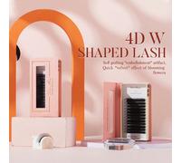 Estensioni di ciglie a forma di W 4D, ricci CDdd 0,07 mm, neri, 12 file, un vassoio di ciuffetti di ciglie, ciuffetti di ciglie, ciglie singole, ciglie finte Fibra chimica