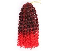 Estensioni for capelli Dreadlock, Estensioni for capelli, Estensioni for capelli Ombre da 8 pollici Ricciolo sintetico Rimbalzo giamaicano Trecce afro ricci crespi all'uncinetto(T1B/RED8INCHES,3Pcs/Lo