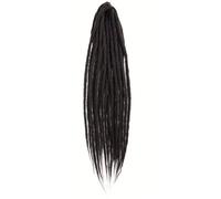 Estensioni for Dreadlock da 24 pollici Larghezza 0,6 cm Dreadlock sintetici morbidi all'uncinetto 20 fili Intrecciatura fatta a mano Facile installazione e rimozione(Black)