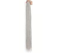 Estensioni for Dreadlock da 24 pollici Larghezza 0,6 cm Dreadlock sintetici morbidi all'uncinetto 20 fili Intrecciatura fatta a mano Facile installazione e rimozione(Silver gray)