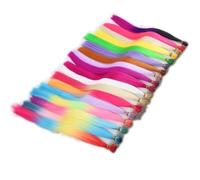Estensioni per capelli sintetici I-Tip, 22 pollici, capelli lisci resistenti al calore, 50 ciocche, colori arcobaleno, adatti per donne e ragazze fai da te, feste, vacanze (#2)