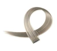 Estensioni per capelli sintetici lunghi e lisci colorati con fermagli Fermagli per capelli neri colorati resistenti al calore Posticci per donne-Grigio avanzato 50 cm