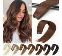 Estensioni per capelli veri in tessuto umano Remy, capelli umani diritti in ciocche, doppio tessuto legato a mano, morbidi e invisibili, innocui, disponibili in colori più lunghi per donne, accessori