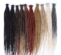 Estensioni per dreadlock sintetiche sottili da 24 pollici - 0,6 cm, Extensions per capelli a uncinetto per reggae, hip-hop, Ognissanti e Natale, morbide, fatte a mano, 5 ciocche di lock e dreadlock pe