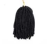 Estensioni trecce all'uncinetto per capelli primaverili Ombre da 8 pollici Estensioni sintetiche 30 radici Colore marrone nero Intrecciare i capelli all'uncinetto-#1B-8 pollici-CINA-1pcs/lotto