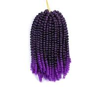 Estensioni trecce all'uncinetto per capelli primaverili Ombre da 8 pollici Sintetico 30 radici Colore Marrone Nero Intrecciare i capelli all'uncinetto-M # Viola-8 pollici-CINA-1pcs/lotto
