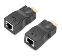 Estensore a lunga distanza con risoluzione 4K su cavo Ethernet LAN, qualità dell'immagine chiara per telecamere di sorveglianza e NVR IP, design compatto per una facile installazione, blu (nero)