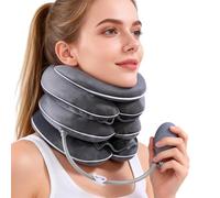 Estensore Collo Gonfiabile per Trazione Cervicale - Collare per Trazione Cervicale Gonfiabile, Design di allungamento a 3 strati, Supporto mento e collo, Sollievo istantaneo dal dolore