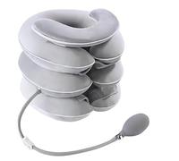 Estensore Collo Gonfiabile per Trazione Cervicale - Collare per Trazione Cervicale Gonfiabile, Design di allungamento a 3 strati, Supporto mento e collo, Sollievo istantaneo dal dolore (Grigio Chiaro)