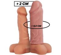 Estensore del pene bianco di sevencreations con dildo realistico cavo, Larghezza 92 mm, Lunghezza 271 mm, Profondità 52 mm, Dipartimento UOMO, Poids 0.097 Kg, Colore Nude