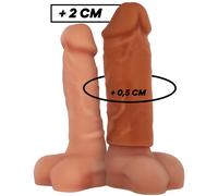 Estensore del pene marrone sevencreations con dildo realistico cavo, Larghezza 92 mm, Lunghezza 217 mm, Profondità 52 mm, Dipartimento UOMO, Poids 0.097 Kg, Colore Nude