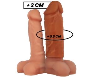 Estensore del pene marrone sevencreations con dildo realistico cavo, Larghezza 92 mm, Lunghezza 217 mm, Profondità 52 mm, Dipartimento UOMO, Poids 0.097 Kg, Colore Nude