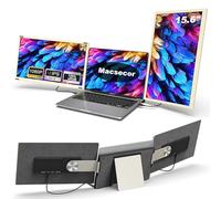 Estensore dello schermo del computer portatile, 15,6 pollici FHD 1080P IPS triplo monitor portatile per laptop, 2 estensori staccabili del monitor del computer portatile con 120% sRGB, viene fornito