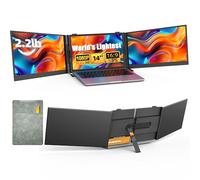 Estensore di visualizzazione triplo per laptop da 14 pollici, ultra sottile e leggero (2,2 libbre), monitor portatile per laptop, display da viaggio FHD 1080P, portatili da 13 a 17 pollici