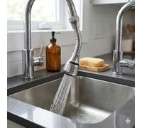 Estensore flessibile per rubinetto, cromato universale per lavandino, ugello anti-spruzzi per risparmio idrico con collo d'oca girevole a 360°, facile da installare per cucina e bagno (lunghezza 15 cm