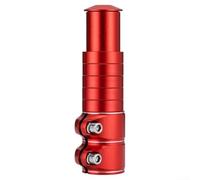 Estensore per manubrio della bicicletta, altezza regolabile, in lega di alluminio, antiruggine, con doppia vite di bloccaggio sicuro per una guida stabile (13 cm, rosso)
