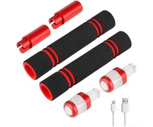 Estensore per manubrio di scooter elettrico con luci LED luminose per modelli Xiaomi, tra cui custodia in silicone rosso Max G30 Plus e porta di ricarica rapida per una maggiore visibilità di notte (H