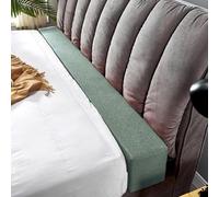 Estensore per materasso in schiuma ad alta densità, per testiera, parete, letto, sfoderabile, colore grigio/verde (152 x 8 x 15 cm), elimina le lacune del letto, migliora il comfort