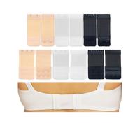 Estensore Per Reggiseno, Set Da 3 Con 2x2/3x2 File Di Ganci, Adatto A Tutti I Modelli Comuni, Morbido Ed Elastico, Lavabile, Nero, Bianco O Beige