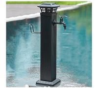 Estensore per rubinetto da giardino - Luce a colonna ad energia solare, supporto per tubo autoportante con ottone, bavaglino per tubo da giardino, soluzione per rubinetto esterno