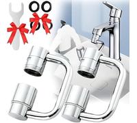 Estensore per rubinetto girevole a 1080°, girevole a 1440°, estensione aeratore per rubinetto, design a prova, multifunzione, universale, girevole per lavandino del bagno con 2 modelli (2 pezzi)