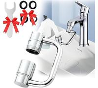 Estensore per rubinetto girevole a 1080°, girevole a 1440°, estensione aeratore per rubinetto, design a prova, multifunzionale e universale, girevole per lavabo da bagno con 2 modelli (1 pezzo)
