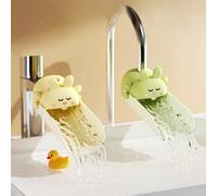 Estensore per rubinetto in silicone, sensibile alla temperatura, per bambini, 2 pezzi, estensore per lavandino in silicone, per bambini, colore: verde/giallo