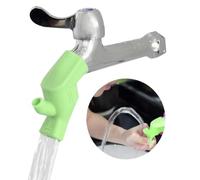 Estensore per rubinetto verde per bambini, in silicone, per lavabo, rubinetto per bambini, aiuto per lavare a mano, beccuccio per bagno, lavello e bancone della cucina