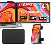 Estensore per schermo del computer portatile, 14 pollici, FHD IPS 1080P, monitor portatile per computer portatile, mini HDMI/Tipo-C, per computer portatili da 14"-16,5", Plug & Play per Windows/Mac