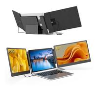 Estensore per schermo portatile da 14,4", triplo monitor portatile per laptop con display IPS Full HD, estensore monitor per laptop con doppi altoparlanti, plug-play con tipo C/HDMI/USB-A per