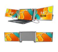 Estensore per Schermo Portatile, Estensore per Monitor Portatile IPS 1080P da 14 Pollici Doppio Schermo, Monitor Portatile per Laptop 10-15 Pollici, con USB C, Porta HDMI