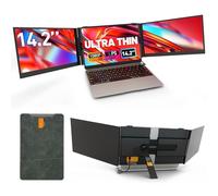 Estensore per schermo portatile ultra sottile, con un cavo di collegamento da 14 pollici, 1080p FHD, leggero, triplo schermo, adatto per laptop da 13-17", compatibile con Win/Mac/Chrome/Android/Switch