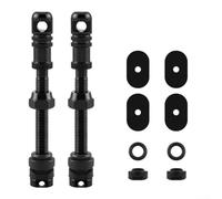 Estensore per valvola della bicicletta, 45-100 mm, in lega di alluminio, per adattatore Presta, per ruote di mountain bike da strada e mountain bike, nero, confezione da 2 (55 mm)