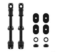 Estensore per valvola della bicicletta, 45-100 mm, in lega di alluminio, per Presta, per ruote da strada, montagna, a prova di perdite, con O-ring e strumenti, confezione da 2 pezzi, nero (65 mm)