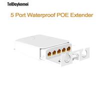 Estensore POE impermeabile a 5 porte Ripetitore a 4 porte 100/1000Mbps Rete esterna IP55 VLAN 44-57V per telecamera POE Wierless AP