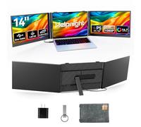 Estensore portatile a triplo schermo per computer portatile da 14 pollici, connessione con un cavo FHD 1080P IPS, doppio monitor ultra sottile per laptop da 13-17 pollici, compatibile con Win/Mac