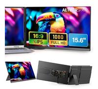 Estensore portatile per schermo portatile, doppio schermo da 15,6" 1080p FHD senza cornice, estensore staccabile per laptop, adatto per laptop da 13-17", compatibile con Windows/Mac/Chrome/Android