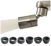 Estensore rotante per rubinetto aeratore, adattatori per rubinetto dell'ugello, prolunga universale per rubinetto da cucina, cucina e bagno (nichel spazzolato 80°)