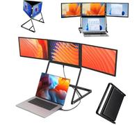 Estensore schermo IPS Full HD FHD,estensore triplo schermo per laptop da 15,6" 1080P,estensore monitor portatile a triplo schermo laptop,riproduzione display multischermo USB-C HDMI Windows e macOS